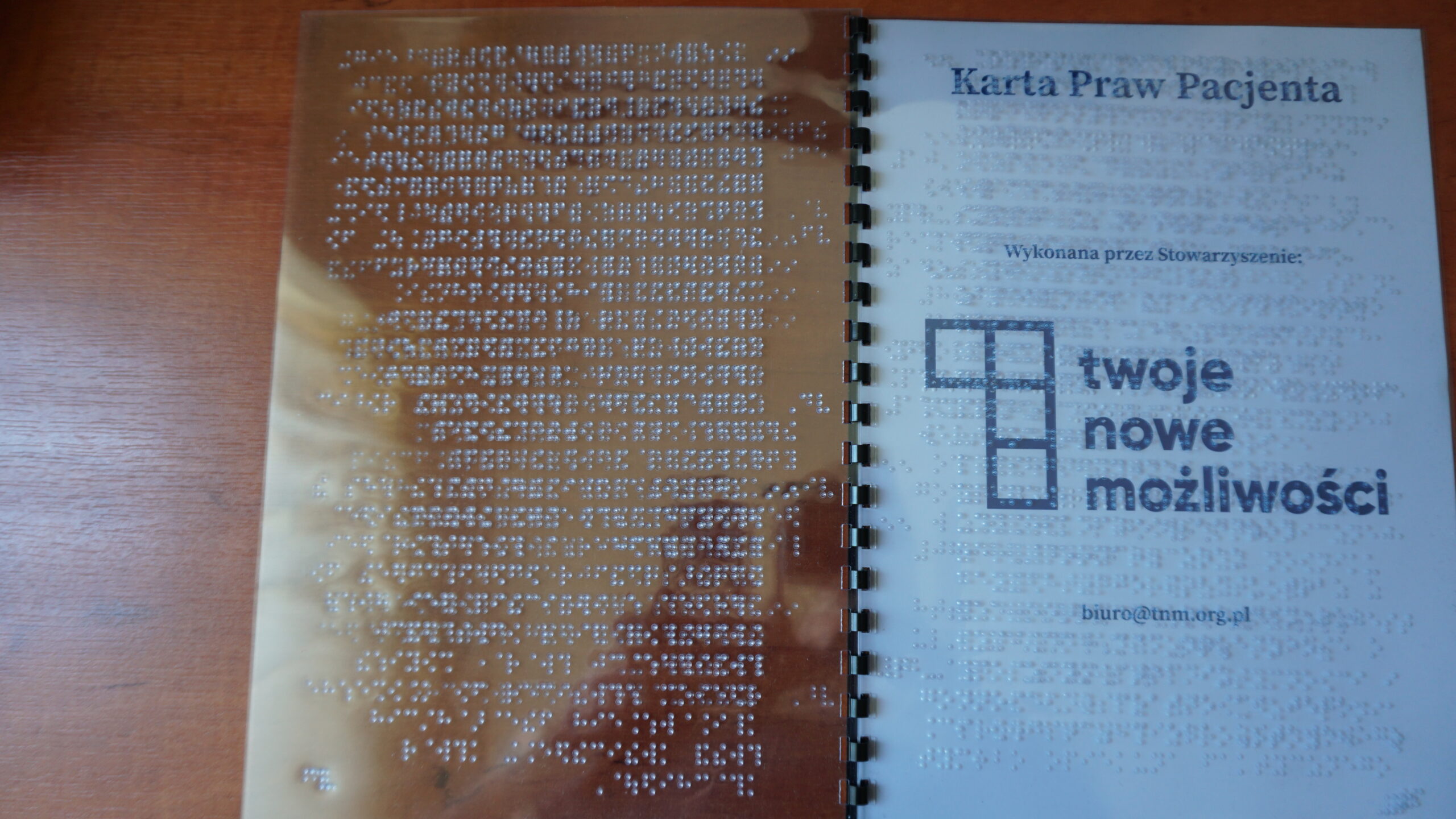 Karta Prawa Pacjenta w alfabecie Braille’a